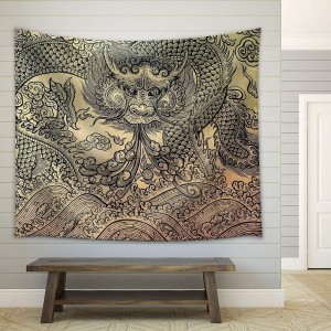 Wall26 - the Old Pattern of Dragon Fabric Wall - CVS - 68x80 inches   123310047192